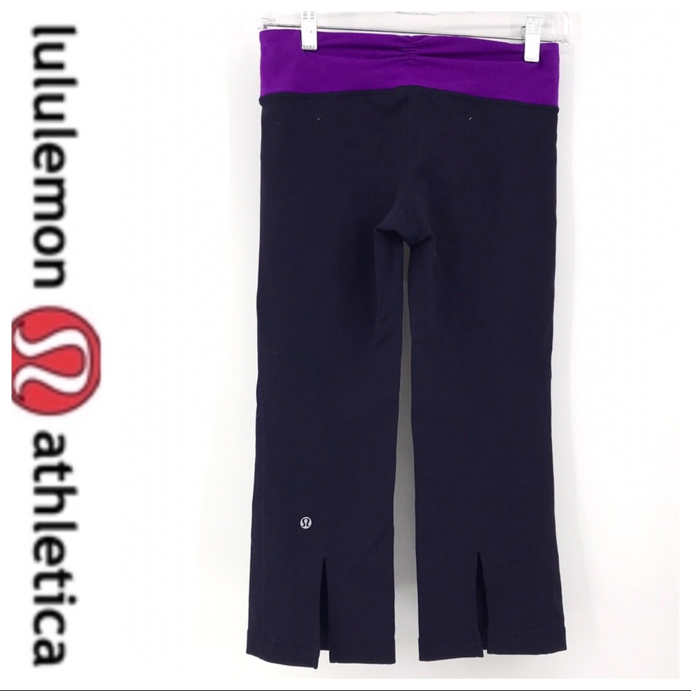 💕SALE💕 Lululemon Crop & Gather Black Purple Band - Picture 5 of 8
